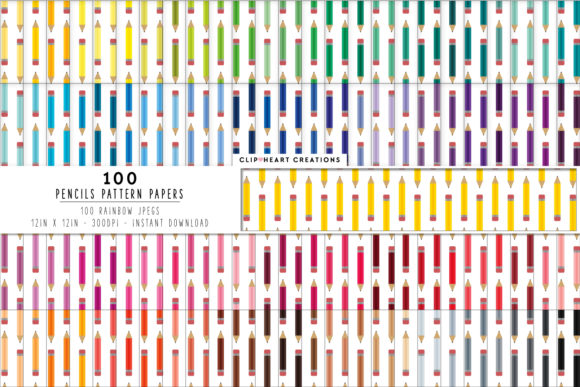 100 Pencils Pattern Digital Paper: A Versatile Resource for Creative Professionals
