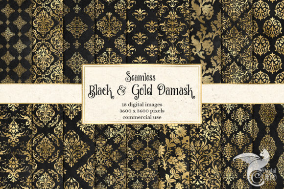 Black and Gold Damask Digital Paper: A Versatile Creative Resource
