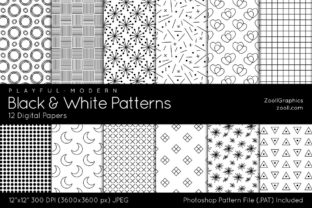 Black and White Digital Papers Playful: A Modern Design Essential