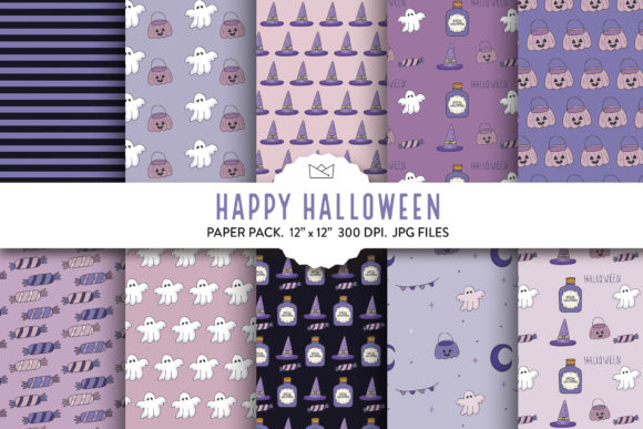 Happy Halloween Digital Paper, Ghost