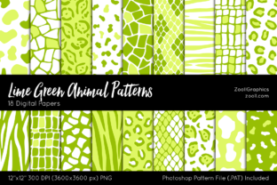 Lime Green Animal Digital Papers: A Creative Resource for Design Enthusiasts