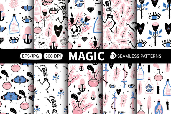 Magic Design. Halloween Seamless Pattern