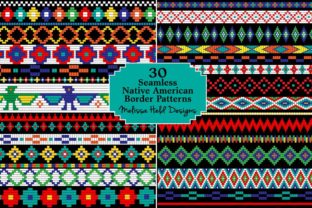 Native American Beaded Borders: A Collection of 30 Seamless Patterns