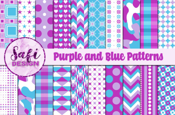 Purple and Blue Digital Paper Background