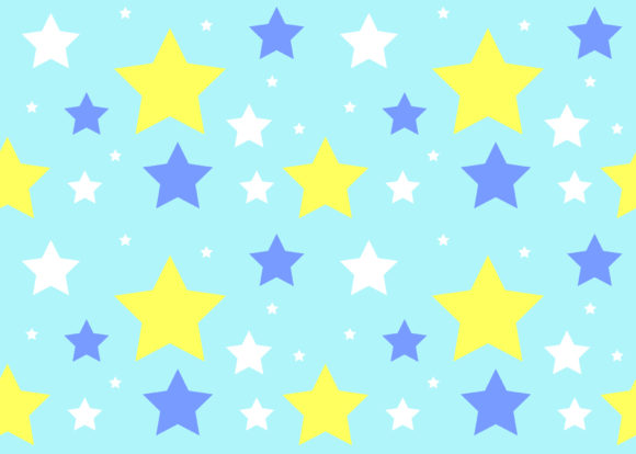 Seamless Pattern Star Blue Yellow
