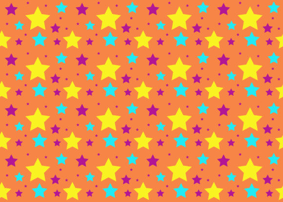 Seamless Pattern Star Orange Yellow
