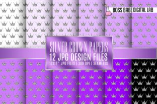Seamless Purple and Silver Crown Papers: A Versatile Design Resource for Creatives