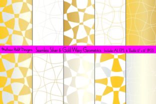 Seamless Silver Gold Wavy Geometrics