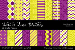 Violet and Lime Digital Papers