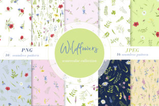 Watercolor Seamless Pattern Wildflowers